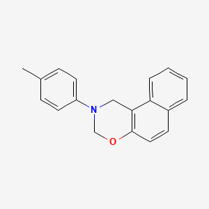 molecular formula C19H17NO B12795930 2-(4-Methylphenyl)-2,3-dihydro-1H-naphtho(1,2-e)(1,3)oxazine CAS No. 6642-03-1
