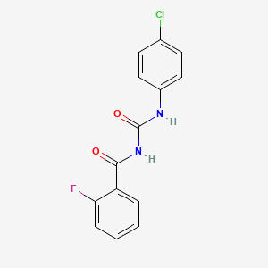 molecular formula C14H10ClFN2O2 B12795959 N-(((4-Chlorophenyl)amino)carbonyl)benzamide CAS No. 57160-48-2