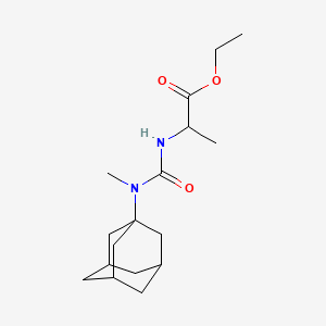 molecular formula C17H28N2O3 B12795983 Ethyl 2-(((1-adamantyl(methyl)amino)carbonyl)amino)propanoate CAS No. 33396-49-5