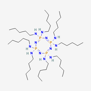 molecular formula C40H96N12P4 B12796049 N(2),N(2),N(4),N(4),N(6),N(6),N(8),N(8)-Octapentyl-1,3,5,7,2lambda(5),4lambda(5),6lambda(5),8lambda(5)-tetraazatetraphosphocine-2,2,4,4,6,6,8,8-octamine CAS No. 7253-87-4
