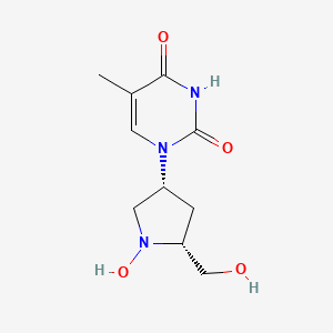 molecular formula C10H15N3O4 B12796076 N-Hydroxy-cis-4-(thymin-1-yl)-D-prolinol CAS No. 121330-14-1