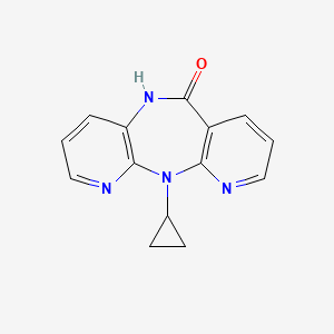 molecular formula C14H12N4O B12796083 2-cyclopropyl-2,4,9,15-tetrazatricyclo[9.4.0.03,8]pentadeca-1(11),3(8),4,6,12,14-hexaen-10-one CAS No. 133626-97-8