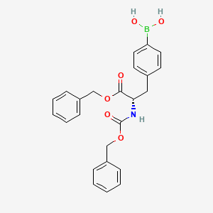molecular formula C24H24BNO6 B1279609 (S)-(4-(3-(Benzyloxy)-2-(((benzyloxy)carbonyl)amino)-3-oxopropyl)phenyl)boronic acid CAS No. 866114-96-7