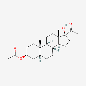 molecular formula C23H36O4 B12796204 Allopregnane-3beta,17alpha-diol-20-one 3-acetate CAS No. 5456-44-0