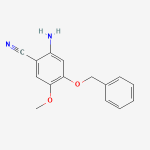 molecular formula C15H14N2O2 B1279623 2-Amino-4-(benzyloxy)-5-methoxybenzonitrile CAS No. 385785-02-4