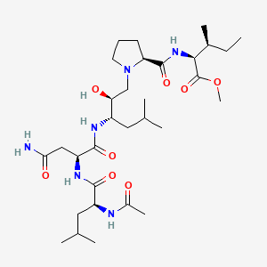 molecular formula C31H56N6O8 B12796267 AcLeuAsnLeu(CHOHCH2)ProIleOMe CAS No. 127231-51-0