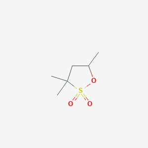 molecular formula C6H12O3S B12796278 3,3,5-Trimethyl-1,2-oxathiolane 2,2-dioxide CAS No. 4379-03-7