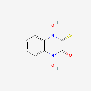 molecular formula C8H6N2O3S B12796318 3-Mercapto-1lambda(5),4lambda(5)-quinoxaline-1,2,4-triol CAS No. 55817-18-0