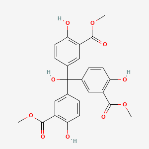 molecular formula C25H22O10 B12796332 Tris(4-Hydroxy-3-methoxycarbonylphenyl)carbinol CAS No. 128626-48-2