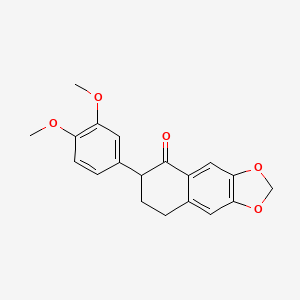 molecular formula C19H18O5 B12796337 6-(3,4-Dimethoxyphenyl)-7,8-dihydronaphtho[2,3-d][1,3]dioxol-5(6h)-one CAS No. 41303-46-2