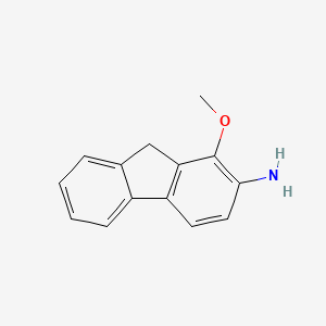 molecular formula C14H13NO B12796372 Fluoren-2-amine, 1-methoxy- CAS No. 6893-22-7