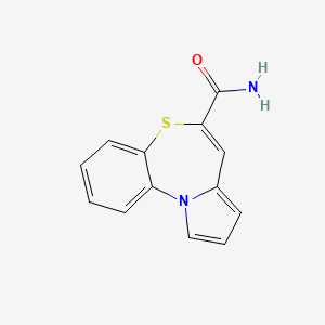 molecular formula C13H10N2OS B12796408 Pyrrolo[2,1-d][1,5]benzothiazepine-6-carboxamide CAS No. 80008-60-2