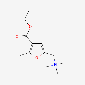 molecular formula C12H20NO3+ B12796429 2-Furanmethanaminium, 4-(ethoxycarbonyl)-N,N,N,5-tetramethyl- CAS No. 46738-98-1