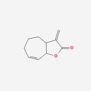 molecular formula C10H12O2 B12796436 3-Methylene-3,3a,4,5,6,8a-hexahydro-2H-cyclohepta(b)furan-2-one CAS No. 343852-61-9