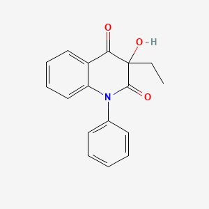 molecular formula C17H15NO3 B12796457 3-Ethyl-3-hydroxy-1-phenyl-2,4(1H,3H)-quinolinedione CAS No. 84261-53-0