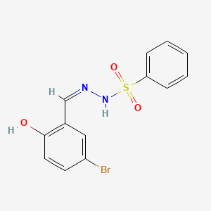 molecular formula C13H11BrN2O3S B12796487 2-[(5-Bromo-2-hydroxyphenyl)methylene]hydrazide benzenesulfonic acid 