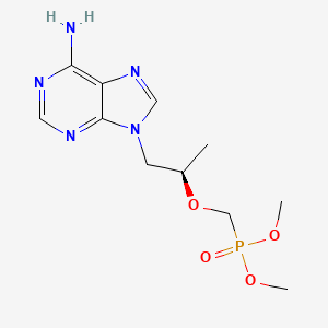 molecular formula C11H18N5O4P B12796491 Phosphonic acid, P-[[(1R)-2-(6-amino-9H-purin-9-yl)-1-methylethoxy]methyl]-, dimethyl ester 