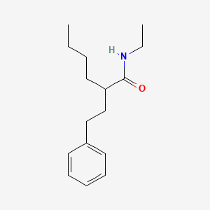 molecular formula C16H25NO B12796560 N-Ethyl-2-phenethylhexanamide CAS No. 6313-21-9