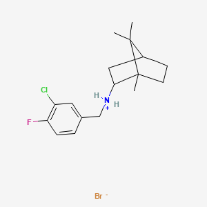 molecular formula C17H24BrClFN B12796633 (+-)-endo-N-(3-Chloro-4-fluorobenzyl)-2-bornanamine hydrobromide CAS No. 24629-66-1