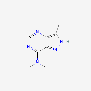 molecular formula C8H11N5 B12796639 N,N,3-Trimethyl-1H-pyrazolo(4,3-d)pyrimidin-7-amine CAS No. 5399-98-4