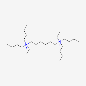 molecular formula C26H58N2+2 B12796647 N,N,N',N'-Tetrabutyl-N,N'-diethyl-1,6-hexanediaminium CAS No. 68052-48-2