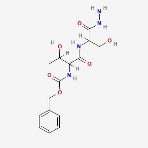 molecular formula C15H22N4O6 B12796762 Serine, N-(N-carboxy-L-threonyl)-, N-benzyl ester, hydrazide, L- CAS No. 2488-25-7