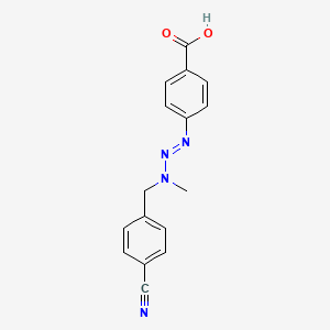 molecular formula C16H14N4O2 B12796799 p-(3-(p-Cyanobenzyl)-3-methyl-1-triazeno)benzoic acid CAS No. 65542-16-7