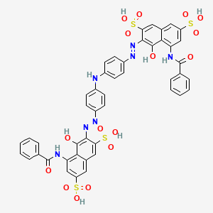 molecular formula C46H33N7O16S4 B12796865 2,7-Naphthalenedisulfonic acid, 3,3'-(iminobis(4,1-phenyleneazo))bis(5-(benzoylamino)-4-hydroxy- CAS No. 73545-21-8