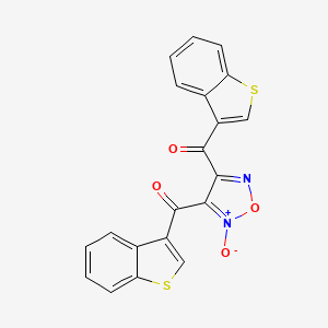 molecular formula C20H10N2O4S2 B12796904 (2-Oxido-1,2,5-oxadiazole-3,4-diyl)bis(1-benzothien-3-ylmethanone) CAS No. 7146-33-0