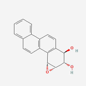 molecular formula C18H14O3 B12796916 Chrysenediol, 3,4-epoxy-1,2,3,4-tetrahydro-, (+)-(E)- CAS No. 77123-23-0