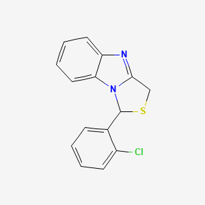 molecular formula C15H11ClN2S B12796997 1-(2-Chlorophenyl)-3H-[1,3]thiazolo[3,4-a]benzimidazole CAS No. 136994-85-9