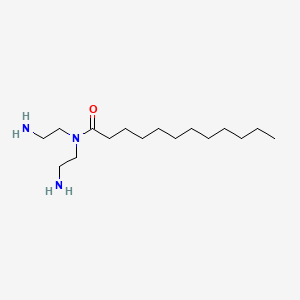molecular formula C16H35N3O B12797014 Dodecanamide, N-(2-aminoethyl)-, N-(2-aminoethyl) deriv. CAS No. 73772-48-2