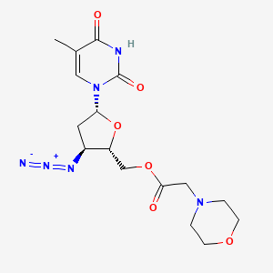 molecular formula C16H22N6O6 B12797060 Thymidine, 3'-azido-3'-deoxy-, 5'-(4-morpholineacetate) CAS No. 125762-97-2