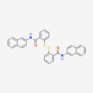 molecular formula C34H24N2O2S2 B12797079 2,2'-Dithiobis(N-(naphth-2-yl)benzamide) CAS No. 2527-65-3