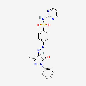 molecular formula C20H17N7O3S B12797107 4-(3-Methyl-5-oxo-1-phenyl-4,5-dihydro-1H-pyrazol-4-ylazo)-N-pyrimidin-2-yl-benzenesulfonamide CAS No. 29821-98-5