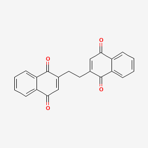 molecular formula C22H14O4 B12797118 1,4-Naphthalenedione, 2,2'-(1,2-ethanediyl)bis- CAS No. 31689-25-5