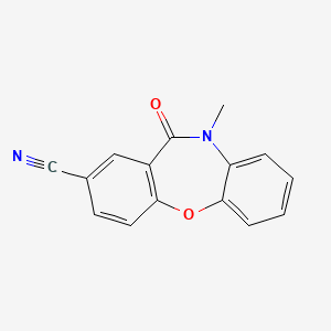 molecular formula C15H10N2O2 B12797130 2-Cyano-10-methyl-dibenz(b,f)(1,4)oxazepin-11-(10H)-one CAS No. 140412-85-7
