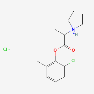 molecular formula C14H21Cl2NO2 B12797138 L-N,N-Diethylalanine 6-chloro-o-tolyl ester hydrochloride CAS No. 2014-30-4