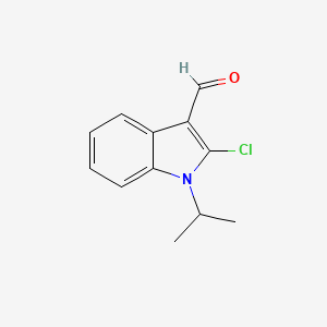 molecular formula C12H12ClNO B12797139 2-Chloro-1-(propan-2-yl)-1H-indole-3-carbaldehyde CAS No. 64788-56-3