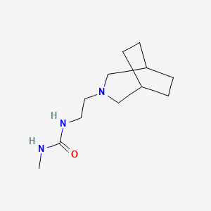 molecular formula C12H23N3O B12797179 Urea, 1-(2-(3-azabicyclo(3.2.2)nonan-3-yl)ethyl)-3-methyl- CAS No. 102434-04-8