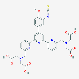 molecular formula C33H30N6O9S B127972 2-[[6-[6-[6-[[bis(carboxymethyl)amino]methyl]pyridin-2-yl]-4-(3-isothiocyanato-4-methoxyphenyl)pyridin-2-yl]pyridin-2-yl]methyl-(carboxymethyl)amino]acetic acid CAS No. 157837-77-9