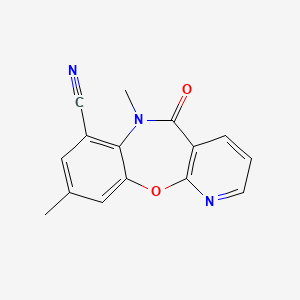 molecular formula C15H11N3O2 B12797209 7-Cyano-6,9-dimethyl-pyrido(2,3-b)(1,5)benzoxazepin-5(6H)-one CAS No. 140413-28-1