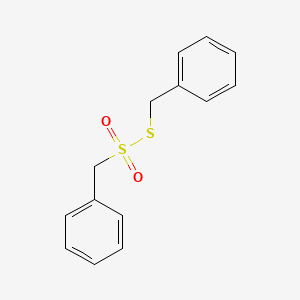 molecular formula C14H14O2S2 B12797212 Benzenemethanesulfonothioic acid, S-(phenylmethyl) ester CAS No. 16601-40-4