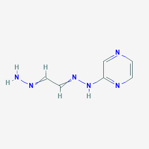 molecular formula C6H8N6 B12797266 N-(2-hydrazinylideneethylideneamino)pyrazin-2-amine CAS No. 54608-53-6