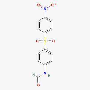 molecular formula C13H10N2O5S B12797267 4-((4-(Hydroxy(oxido)amino)phenyl)sulfonyl)phenylformamide CAS No. 6784-23-2