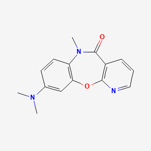 molecular formula C15H15N3O2 B12797272 9-Dimethylamino-6-methyl-pyrido(2,3-b)(1,5)benzoxazepin-5(6H)-one CAS No. 140413-15-6