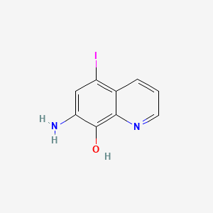 molecular formula C9H7IN2O B12797279 7-Amino-5-iodo-8-quinolinol CAS No. 18472-10-1