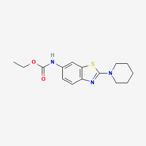 molecular formula C15H19N3O2S B12797290 Ethyl 2-(1-piperidinyl)-1,3-benzothiazol-6-ylcarbamate CAS No. 30076-55-2