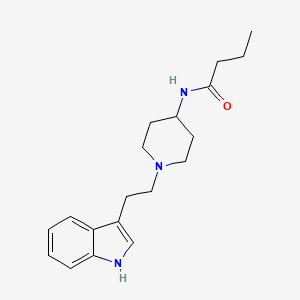 molecular formula C19H27N3O B12797295 Butanamide, N-(1-(2-(1H-indol-3-yl)ethyl)-4-piperidinyl)- CAS No. 35633-85-3