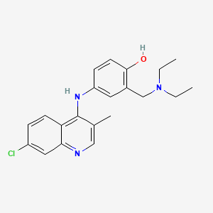 molecular formula C21H24ClN3O B12797305 4-((7-Chloro-3-methylquinolin-4-yl)amino)-2-((diethylamino)methyl)phenol, dihydrochloride CAS No. 5429-78-7